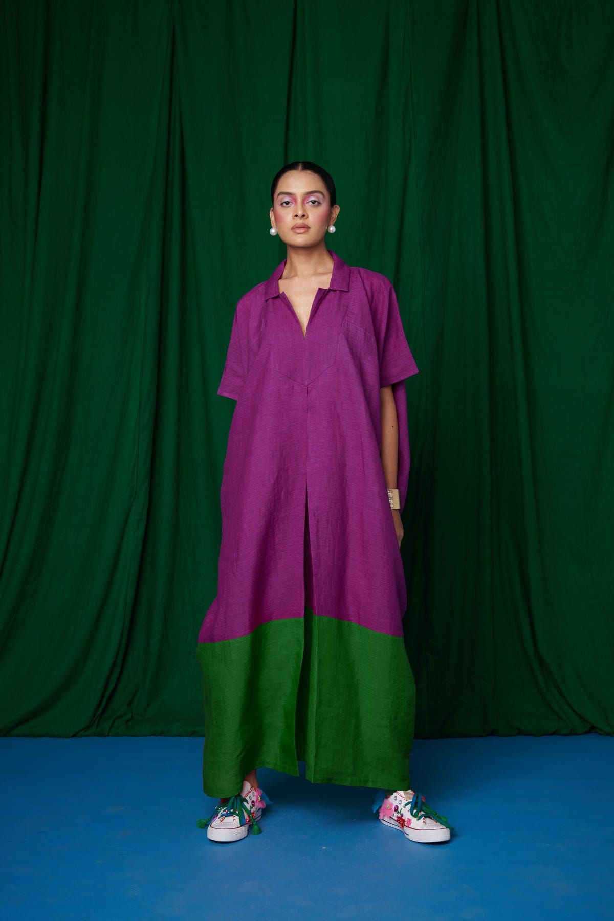 Violet Linen Kaftan Dress - image 1