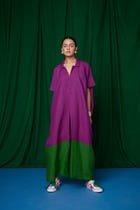 Violet Linen Kaftan Dress view 1