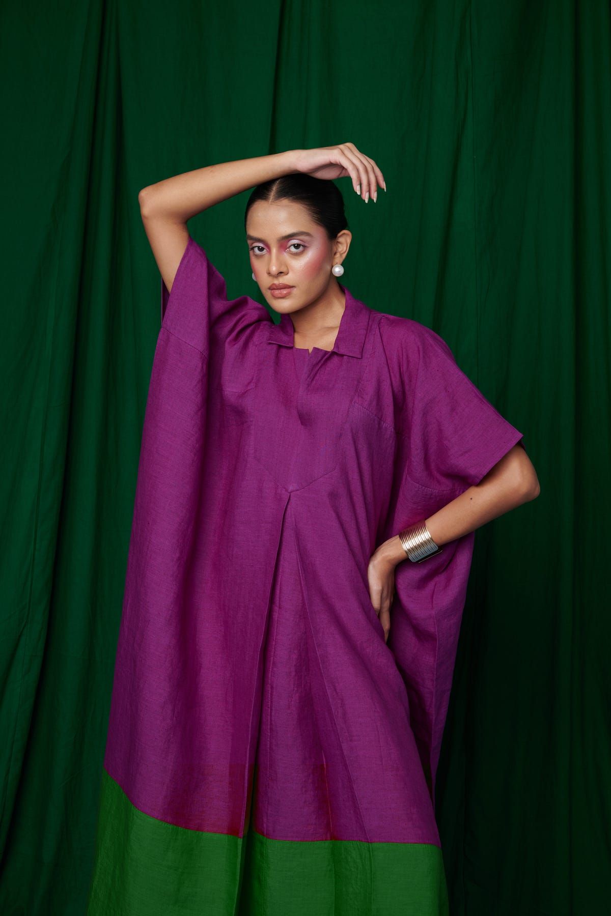 Violet Linen Kaftan Dress - image 3