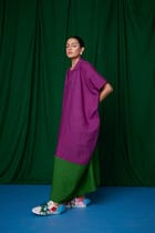 Violet Linen Kaftan Dress view 4