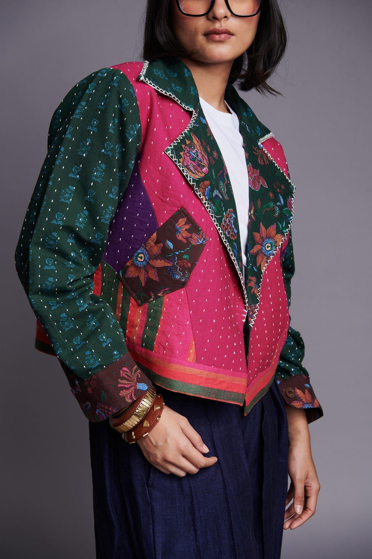 Co-linen Kantha Bolero Jacket - image 8