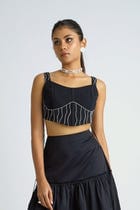 MIDNIGHT STRIPE CORSET TOP view 1