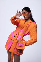 SPOTTED IN PINK BLAZER DRESS view 1
