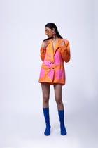 SPOTTED IN PINK BLAZER DRESS view 2