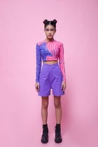 MILKY WAY TOP AND PURPLE SPY SHORTS CO-ORD SET view 1