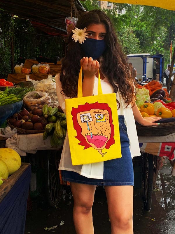 Sazo — CRYING RAJU TOTE BAG [UNISEX]