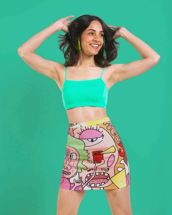 Sazo — FACES MINI SKIRT