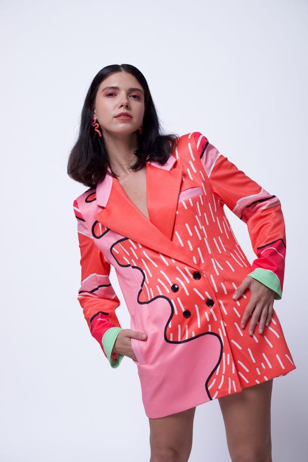 Sazo — PINK MUD BLAZER DRESS