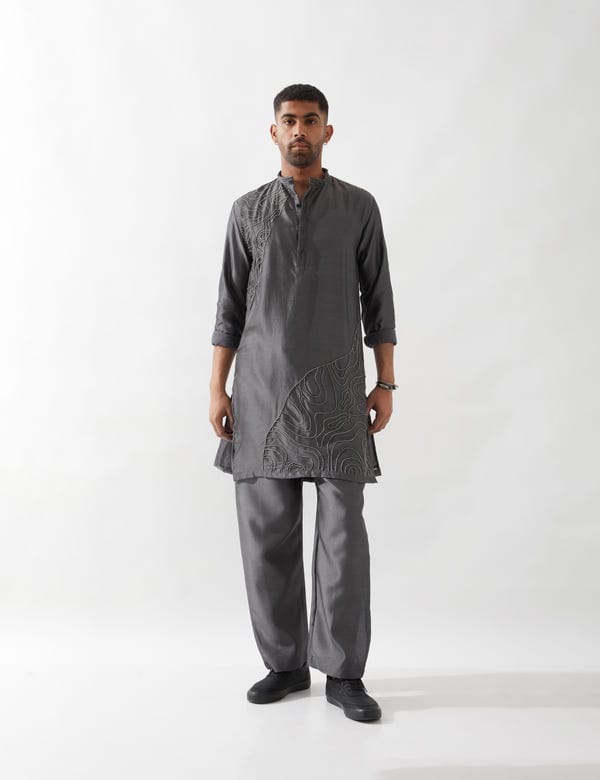 SON OF A NOBLE - SNOB — ABBY KURTA SET - GREY