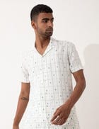 ALEXER CHECKER SHIRT SET - WHITE view 6