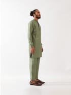 LANCES SILK KURTA SET - GREEN view 4