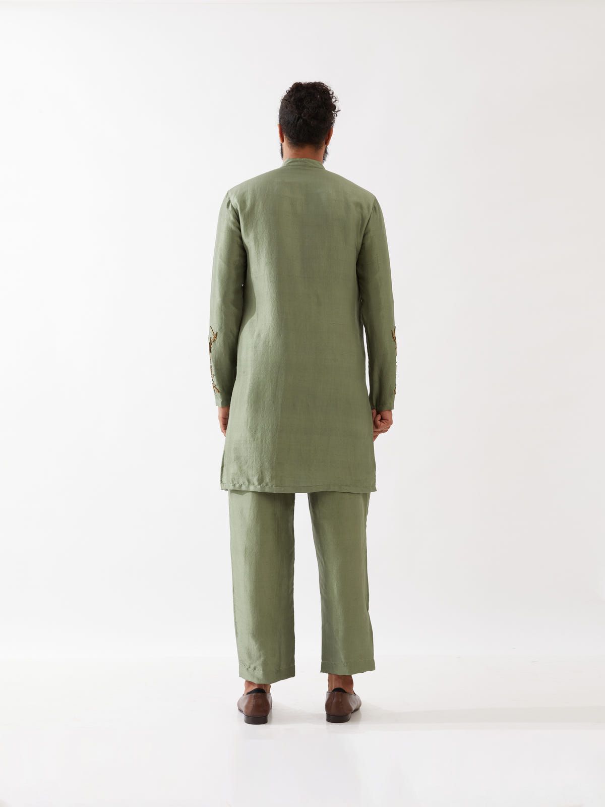 LANCES SILK KURTA SET - GREEN - image 5