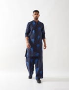 ZAYN FARM KURTA - NAVY view 1