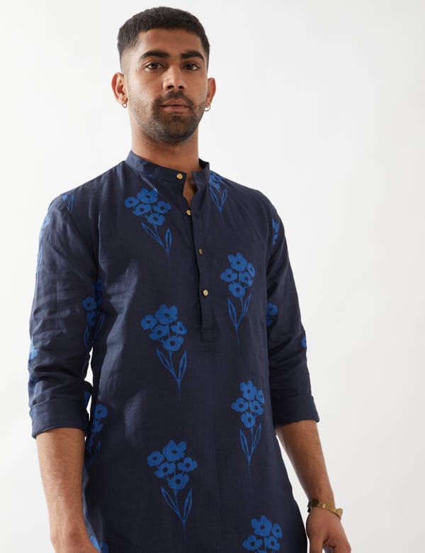 SON OF A NOBLE - SNOB — ZAYN FARM KURTA - NAVY
