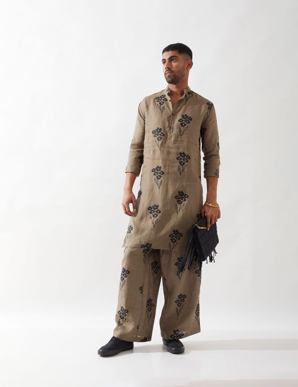 SON OF A NOBLE - SNOB — ZAYN FARM KURTA SET - OLIVE