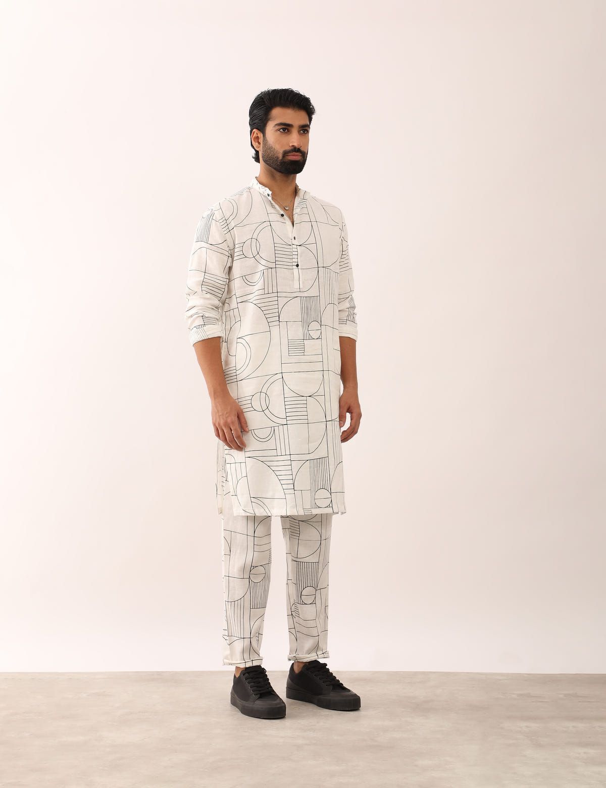PRANAV GATSBY KURTA SET - WHITE - image 2