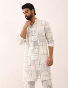 PRANAV GATSBY KURTA SET - WHITE view 4