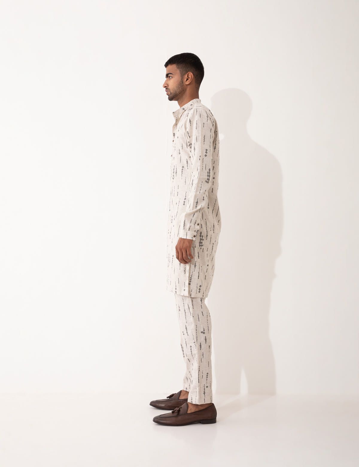 ZANDER BLOT KURTA SET- IVORY - image 3