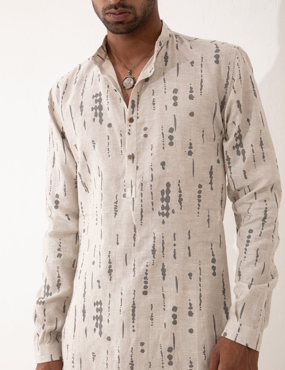 ZANDER BLOT KURTA SET- IVORY - image 6