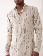 ZANDER BLOT KURTA SET- IVORY view 6