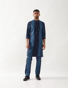 ZAKE BARBED KURTA SET - NAVY view 1