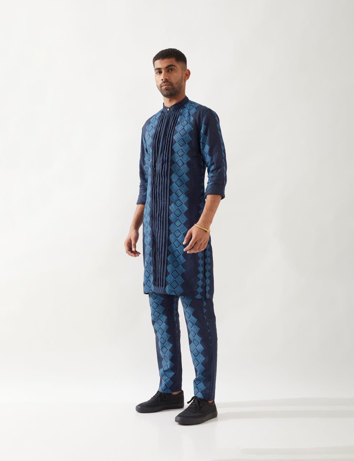 ZAKE BARBED KURTA SET - NAVY - image 2