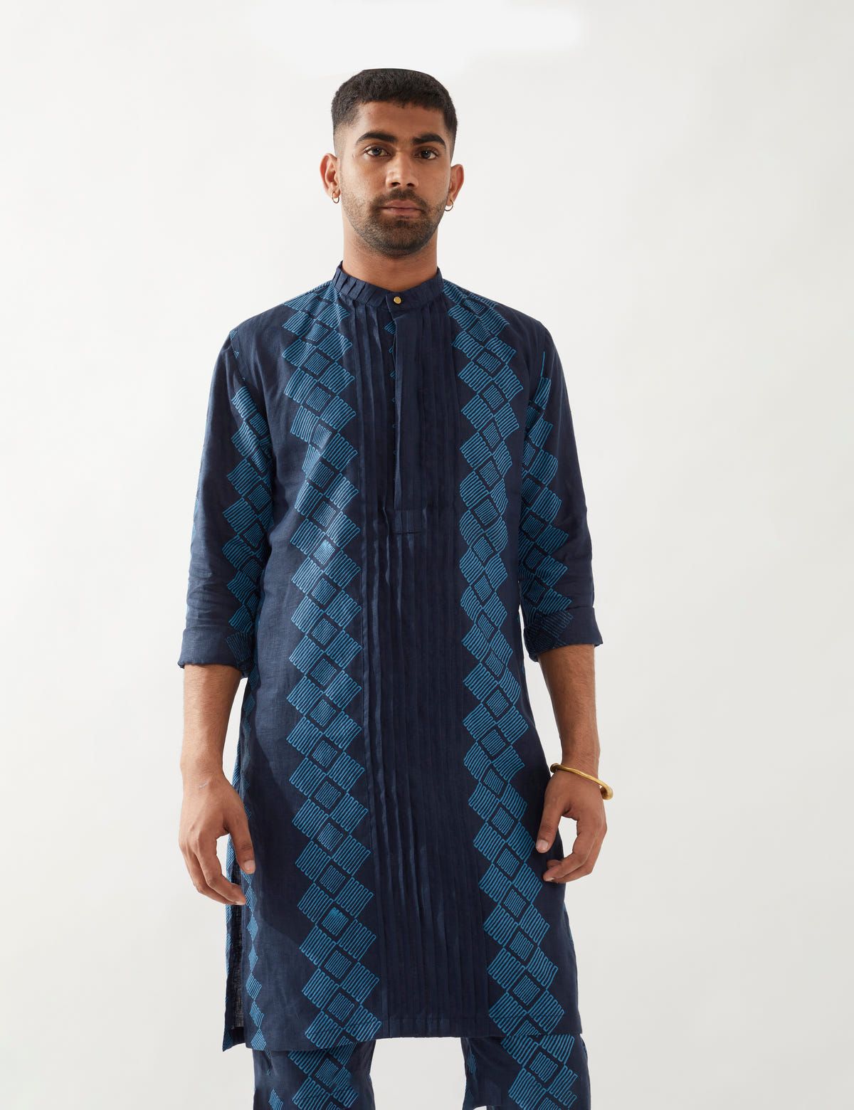 ZAKE BARBED KURTA SET - NAVY - image 5