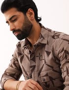 LAKSH STENCIL SHIRT- STONE view 1