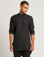 DENI KURTA - BLACK view 1