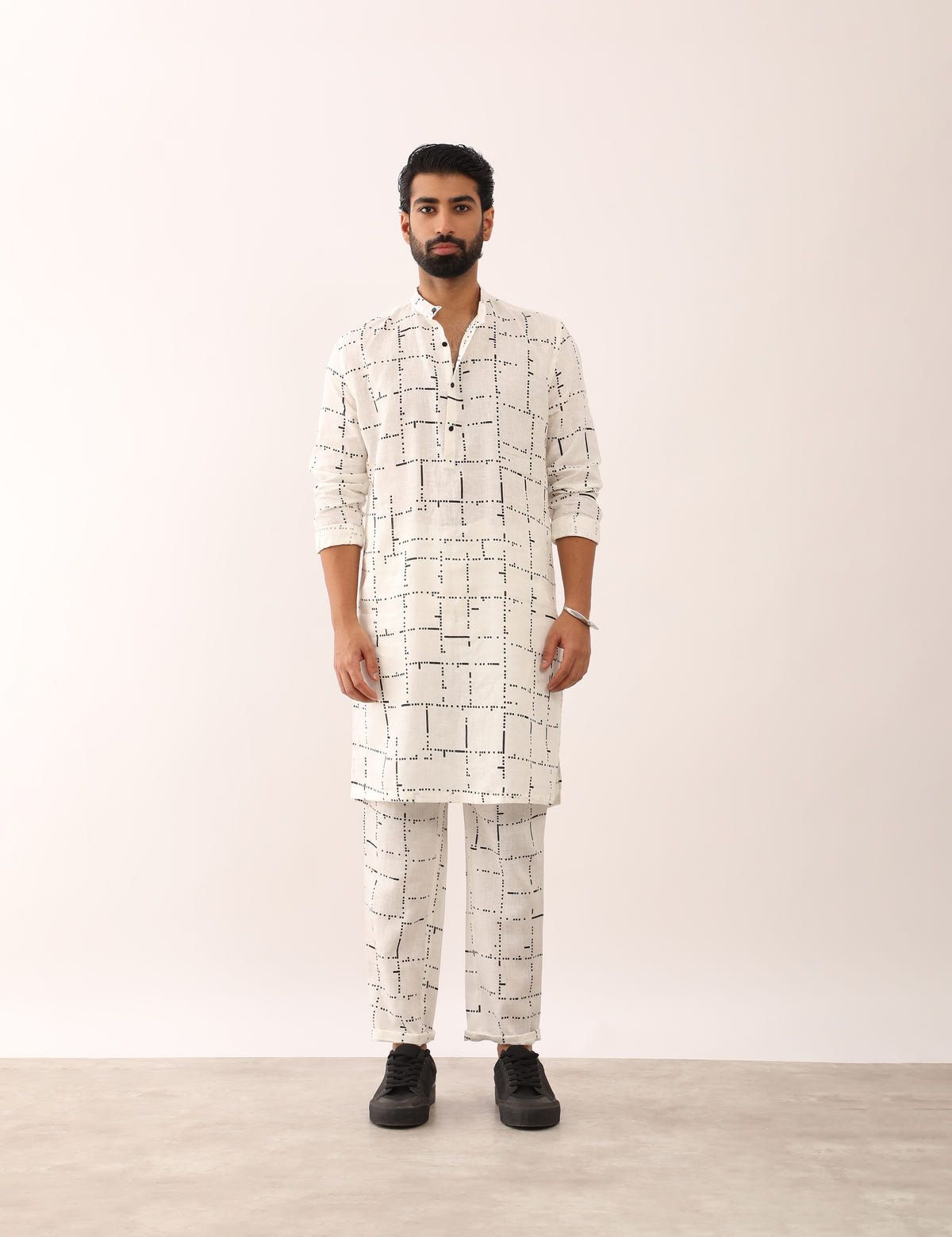 KRISH TETRIS KURTA SET - WHITE - image 1