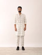 KRISH TETRIS KURTA SET - WHITE view 1
