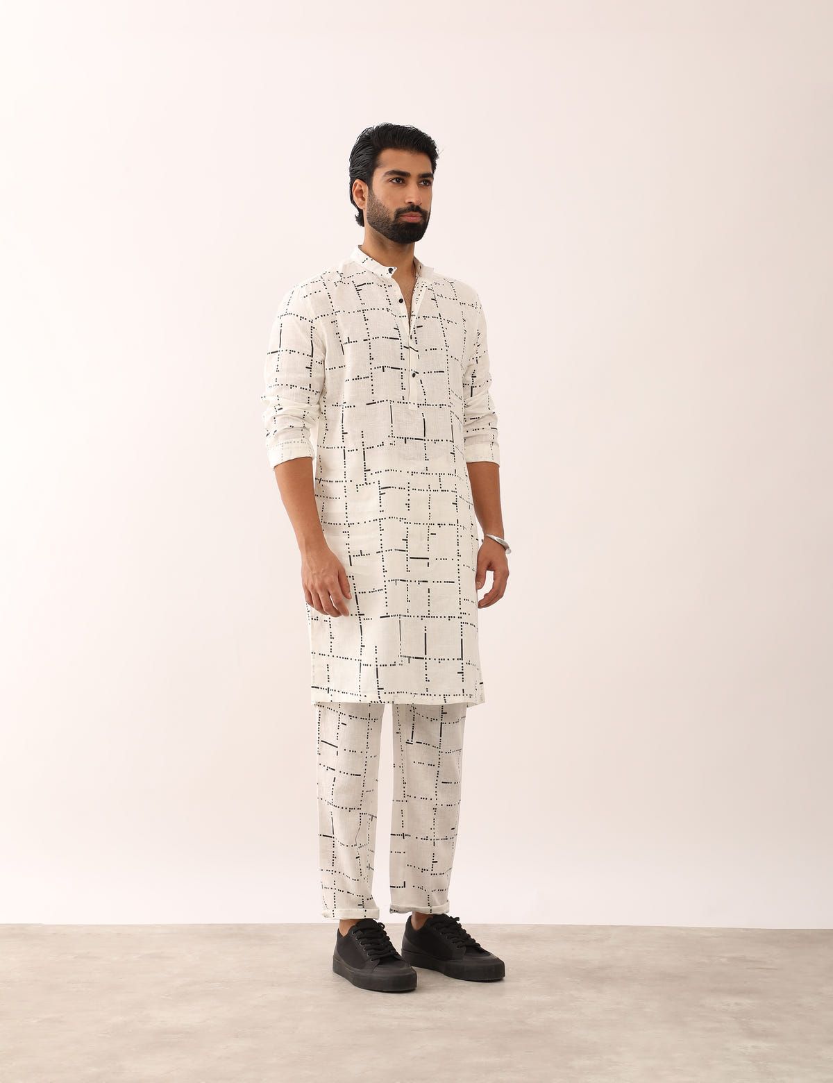 KRISH TETRIS KURTA SET - WHITE - image 2