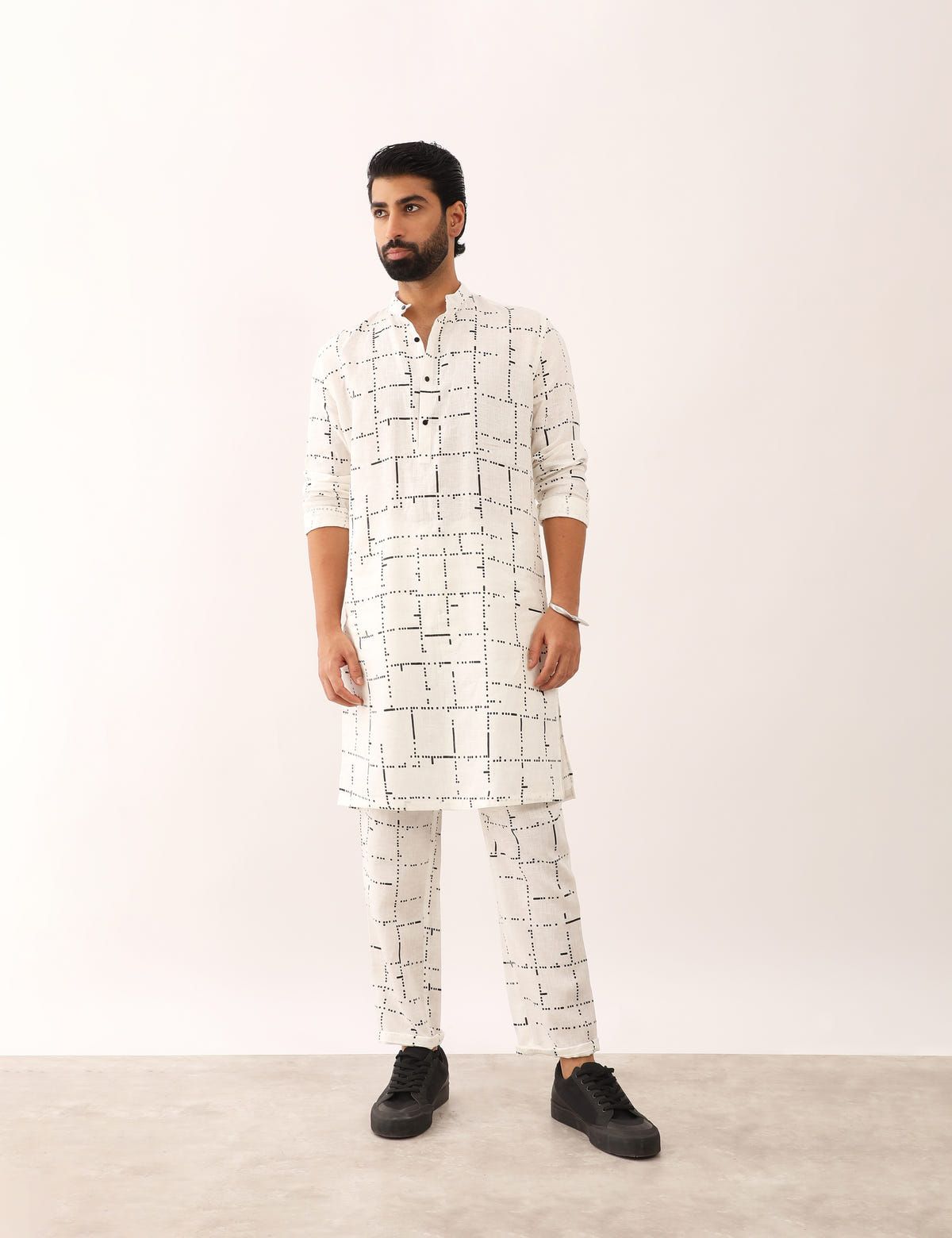 KRISH TETRIS KURTA SET - WHITE - image 5
