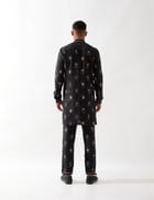 SLATE STAMP KURTA - BLACK view 4