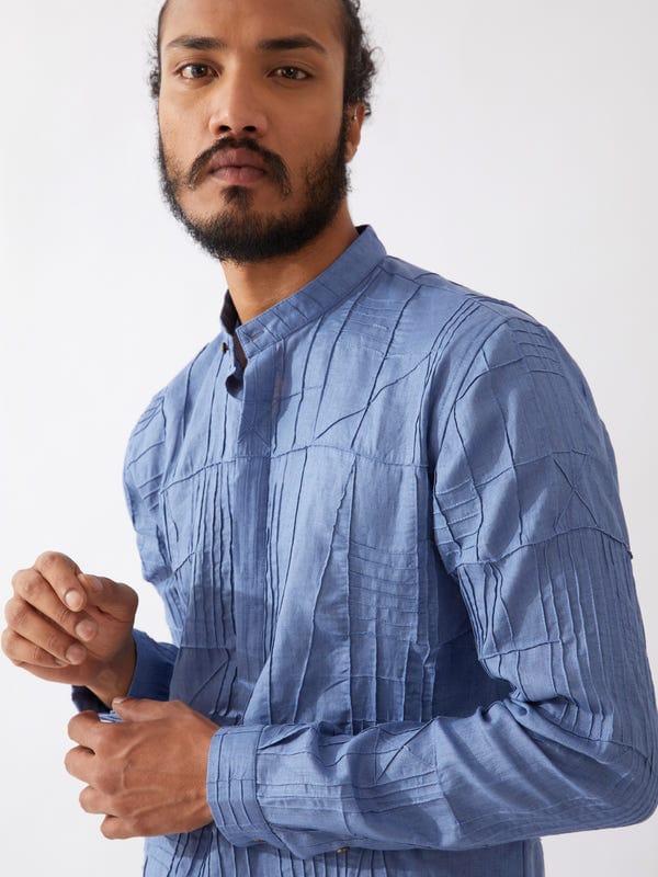 SON OF A NOBLE - SNOB — ETHAN KURTA SET - BLUE