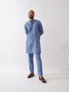 ETHAN KURTA SET - BLUE view 5