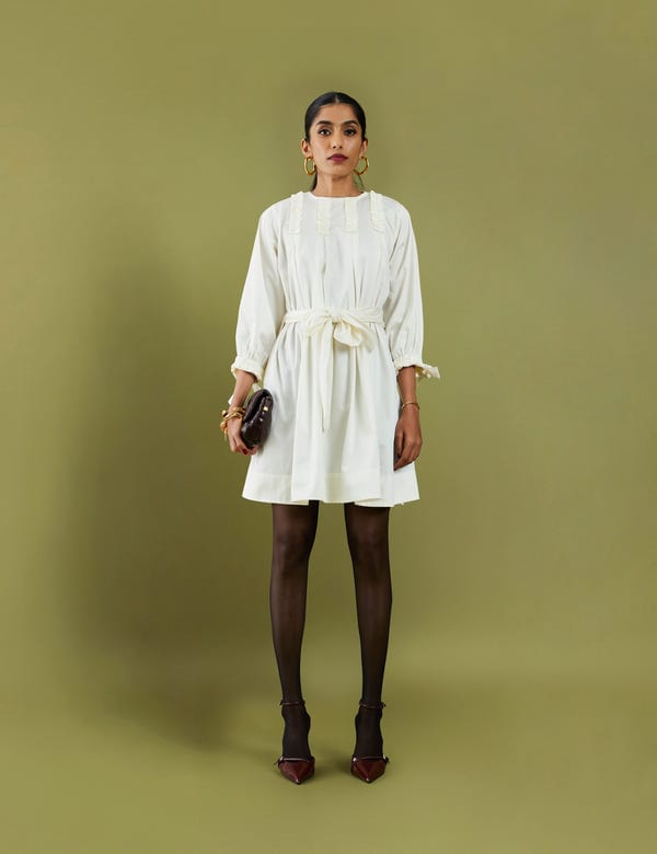 SON OF A NOBLE - SNOB — PAIGE DRESS - OFF WHITE