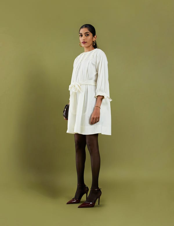 SON OF A NOBLE - SNOB — PAIGE DRESS - OFF WHITE