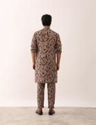 JEET STENCIL KURTA - STONE view 4
