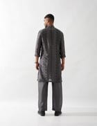 ZED BARBED KURTA SET - GREY view 4