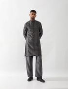 ZED BARBED KURTA SET - GREY view 5