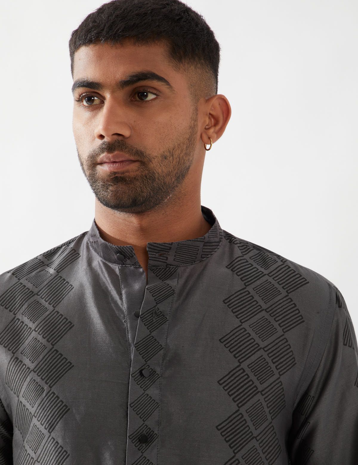 ZED BARBED KURTA SET - GREY - image 7