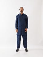 PAXTON SILK KURTA SET - NAVY view 1