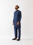 PAXTON SILK KURTA SET - NAVY view 5