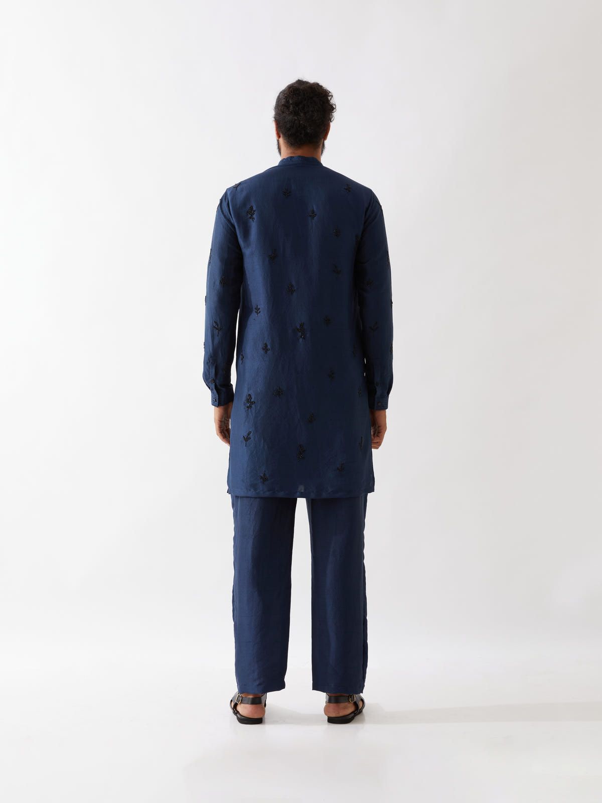 PAXTON SILK KURTA SET - NAVY - image 6