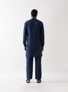 PAXTON SILK KURTA SET - NAVY view 6