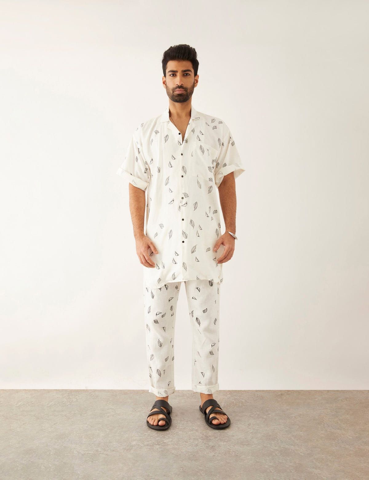 HAARIS LEAF KURTA - WHITE - image 2