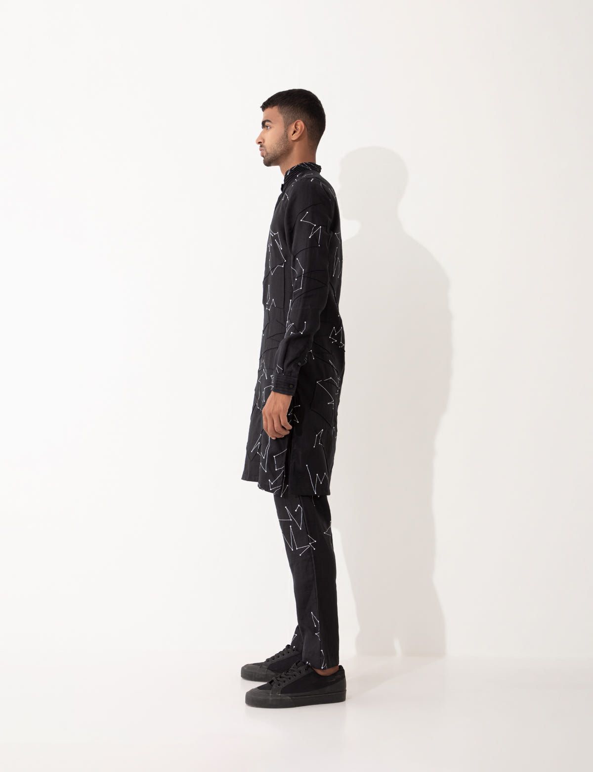 EVANS DOT TO DOT KURTA - BLACK - image 3