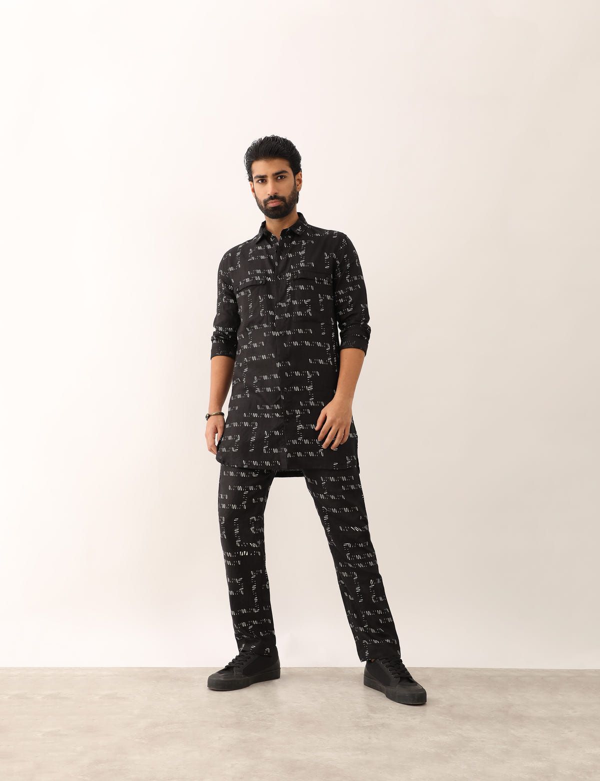 GAURAV TRACE SHIRT SET - BLACK - image 1