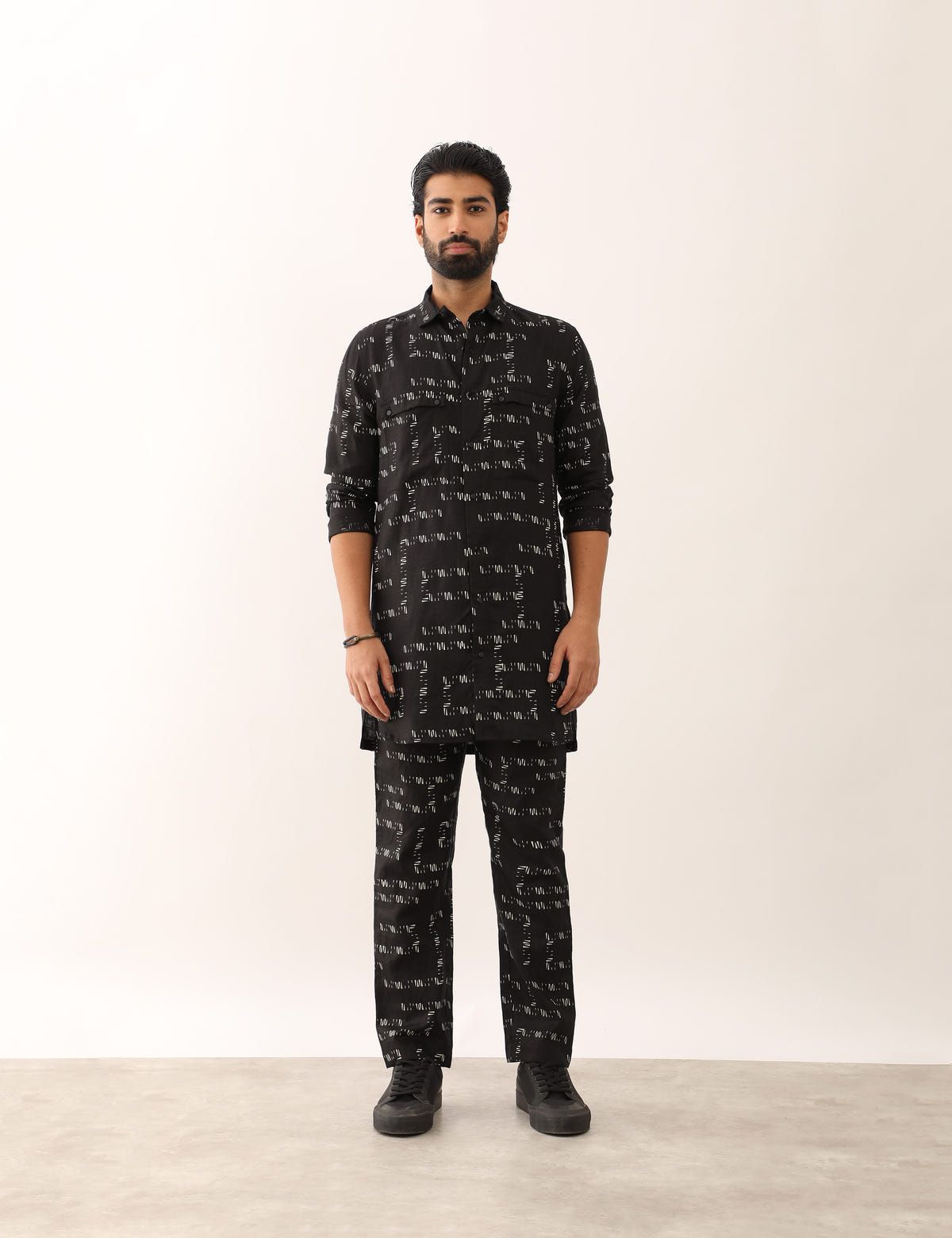 GAURAV TRACE SHIRT SET - BLACK - image 2